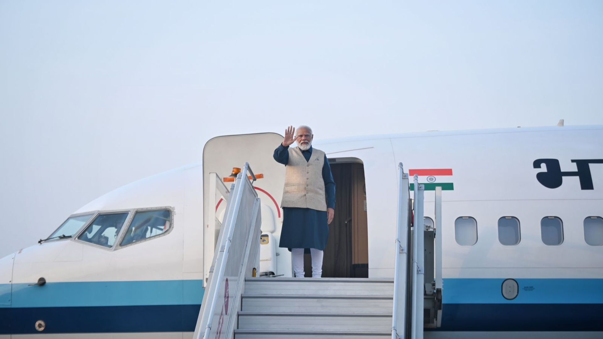 Bhutan’s PM Tshering Tongay welcomes warmly PM Modi as he lands at Paro airport