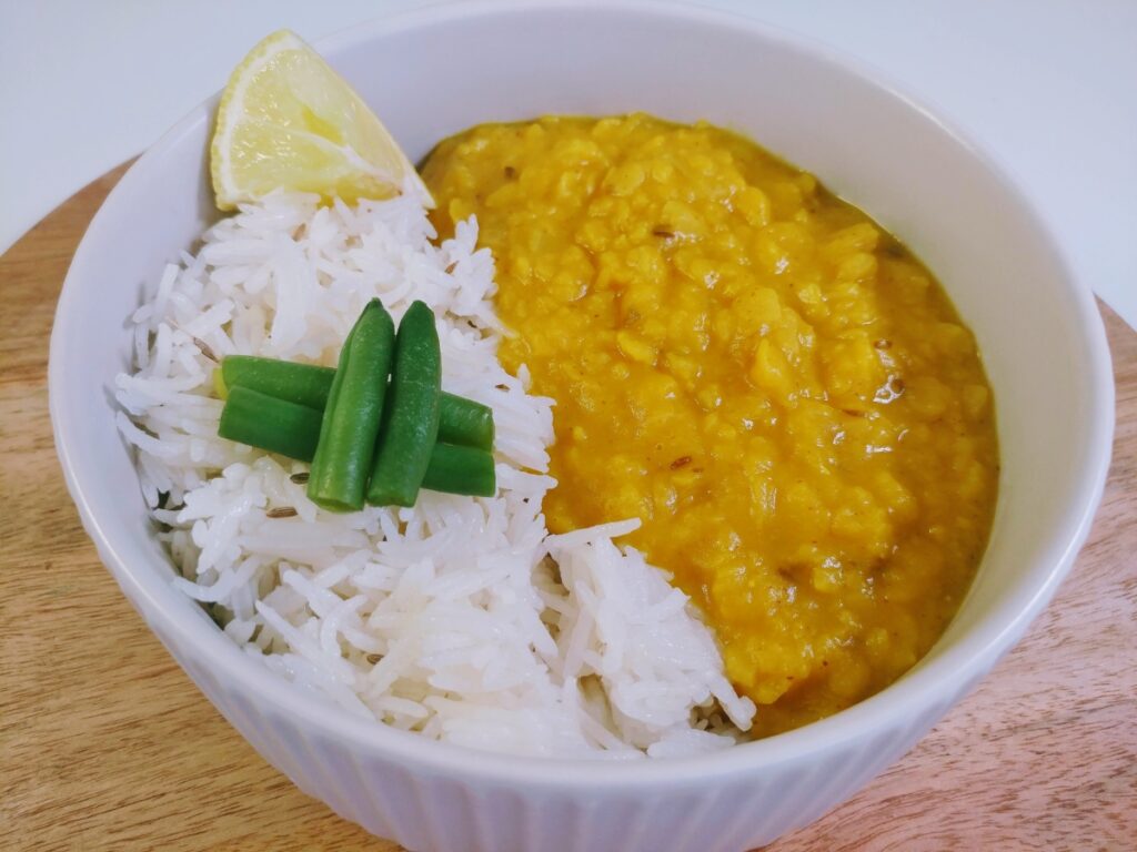 Classic comfort: Daal & rice, a timeless favorite!”