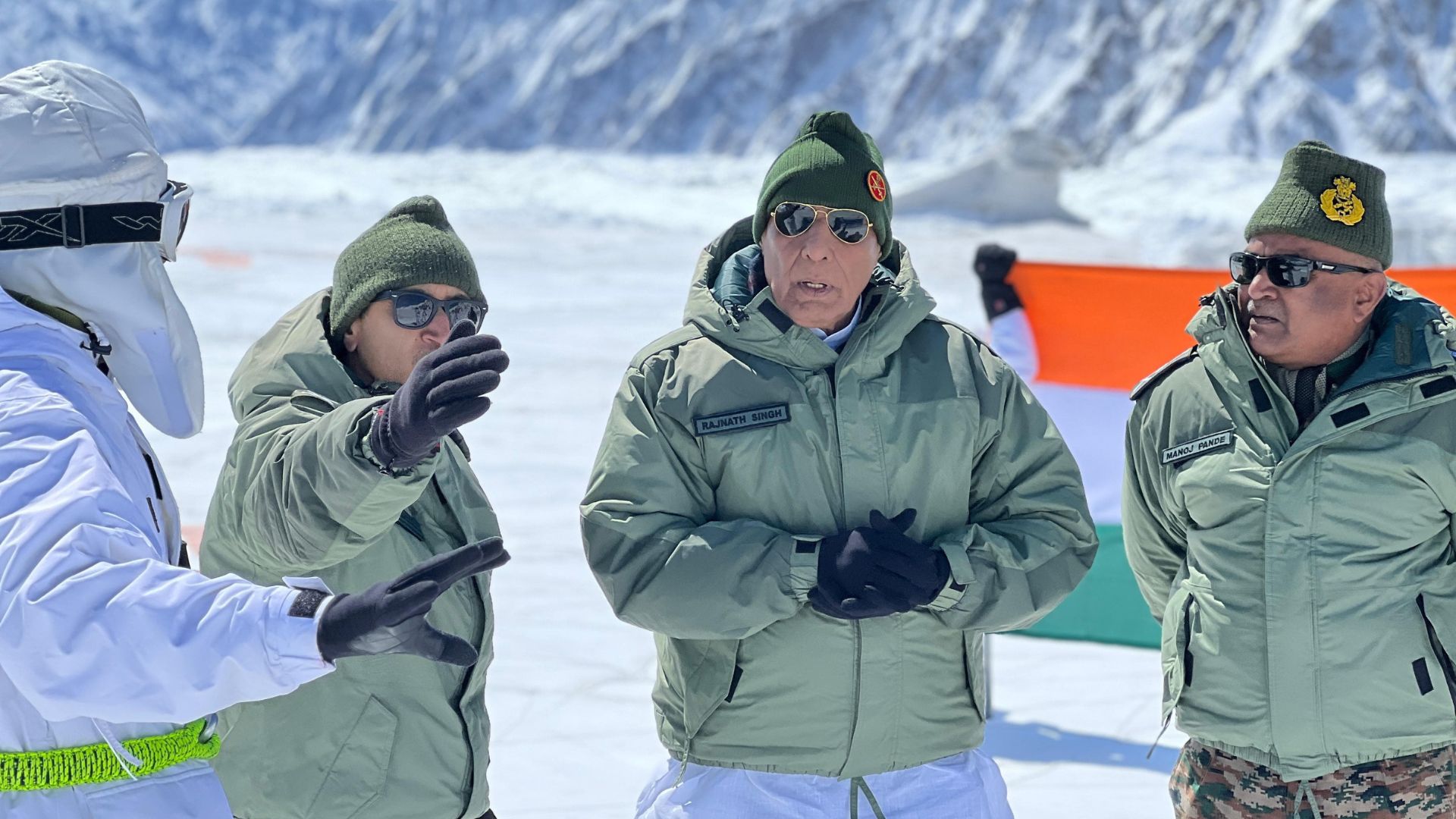 Defence Minister Rajnath Singh interacts with the Armed Forces