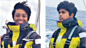 Women officers who successfully conclude Transoceanic Expedition aboard INSV Tarini