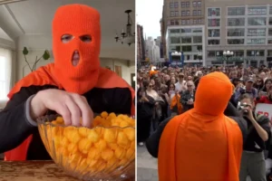 Internet Sensation: Masked ‘Cheeseball Man’ Wows Crowds in NY