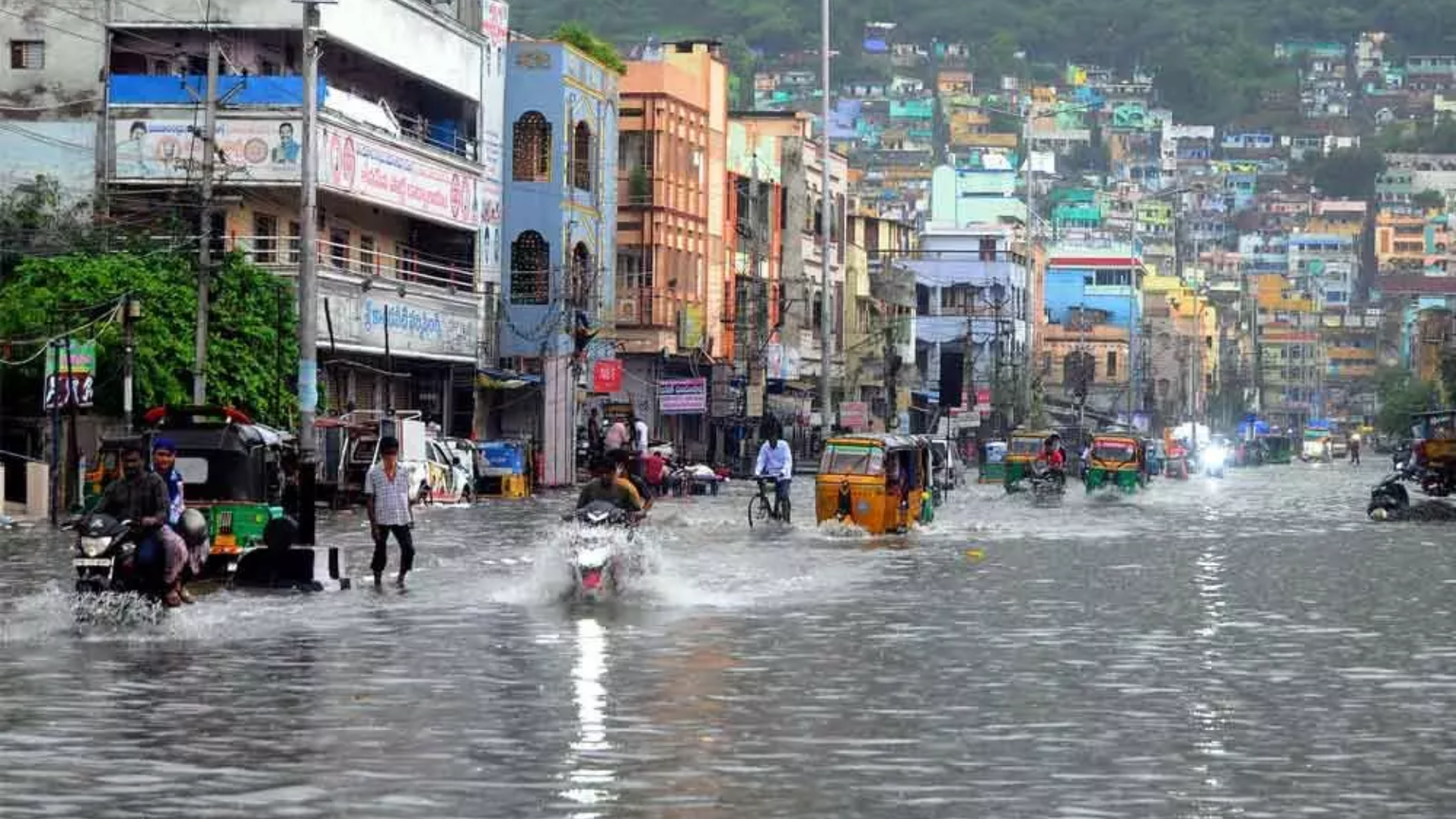 Heavy Rainfall in Vijayawada Causes Waterlogging, Disrupts Daily Life