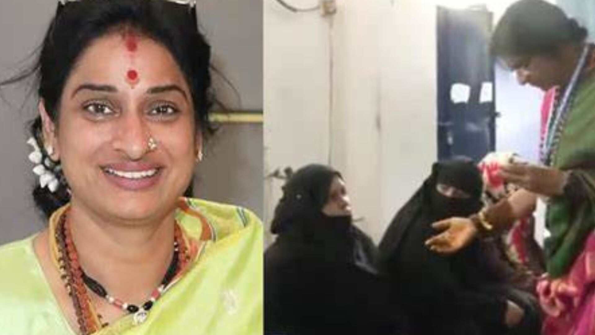 Madhavi Latha (Left) & Viral Clip (Right)