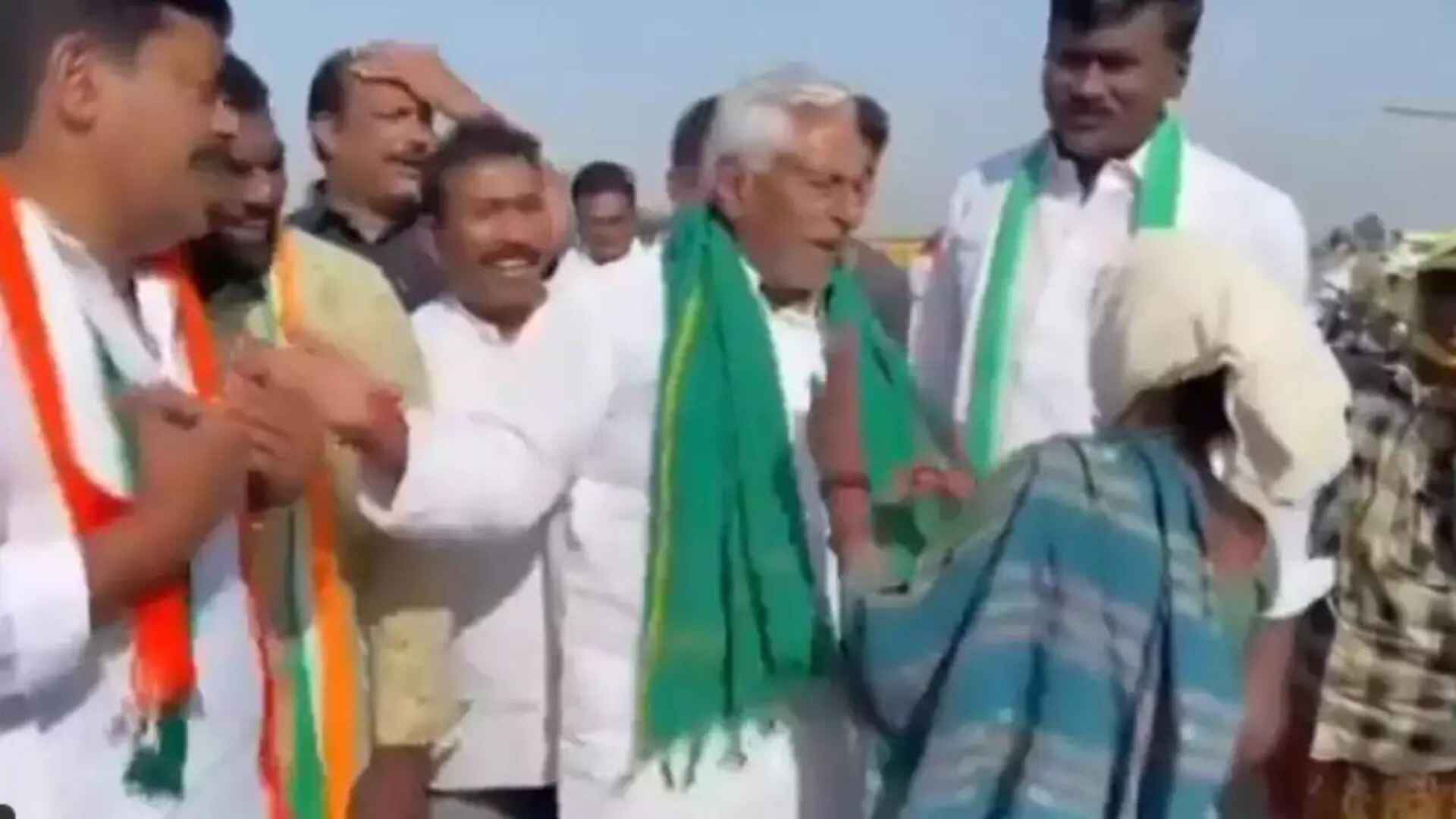 Telangana Congress’s Jeevan Reddy Slaps Woman Over ‘Flower’ Symbol Preference