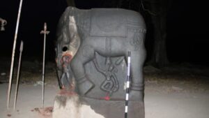 13th century memorial stone with inscriptions found in Tamil Nadu