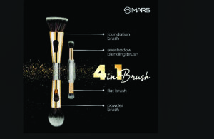 Transform your makeup routine with the MARS 4 in 1 Travel Brush