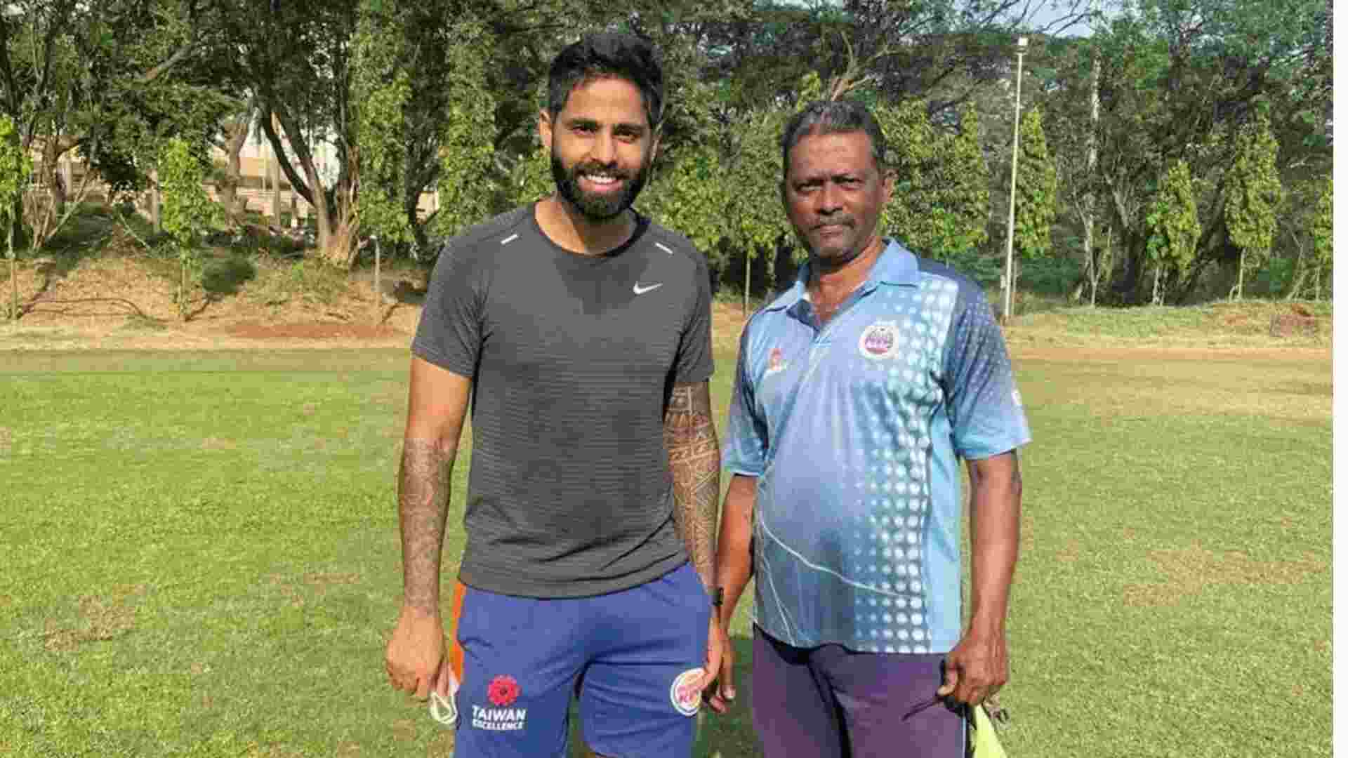 Suryakumar Yadav with childhood coach, Ashok Aswalkar