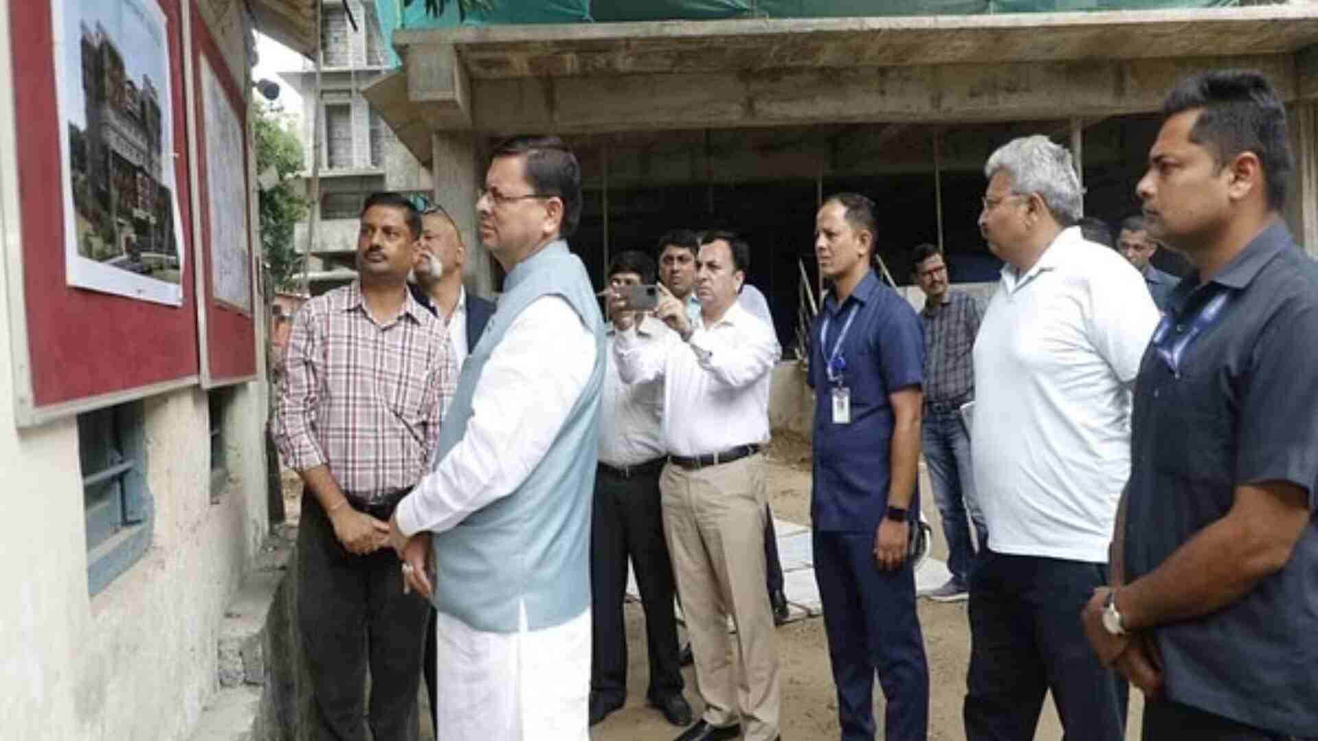 CM Dhami inspects Uttarakhand Niwas