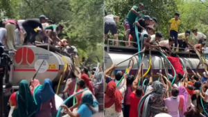 Delhi Water Crisis: Viral Video Shows Crowd ‘Hijacking’ Moving Water Tanker