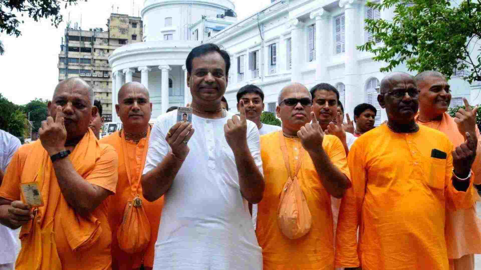 Watch: ISKCON Monks Vote In Final Phase of 2024 Lok Sabha Elections In Kolkata