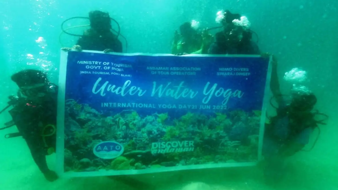 International Yoga Day 2024: Andaman & Nicobar Command Preforms Yoga Underwater