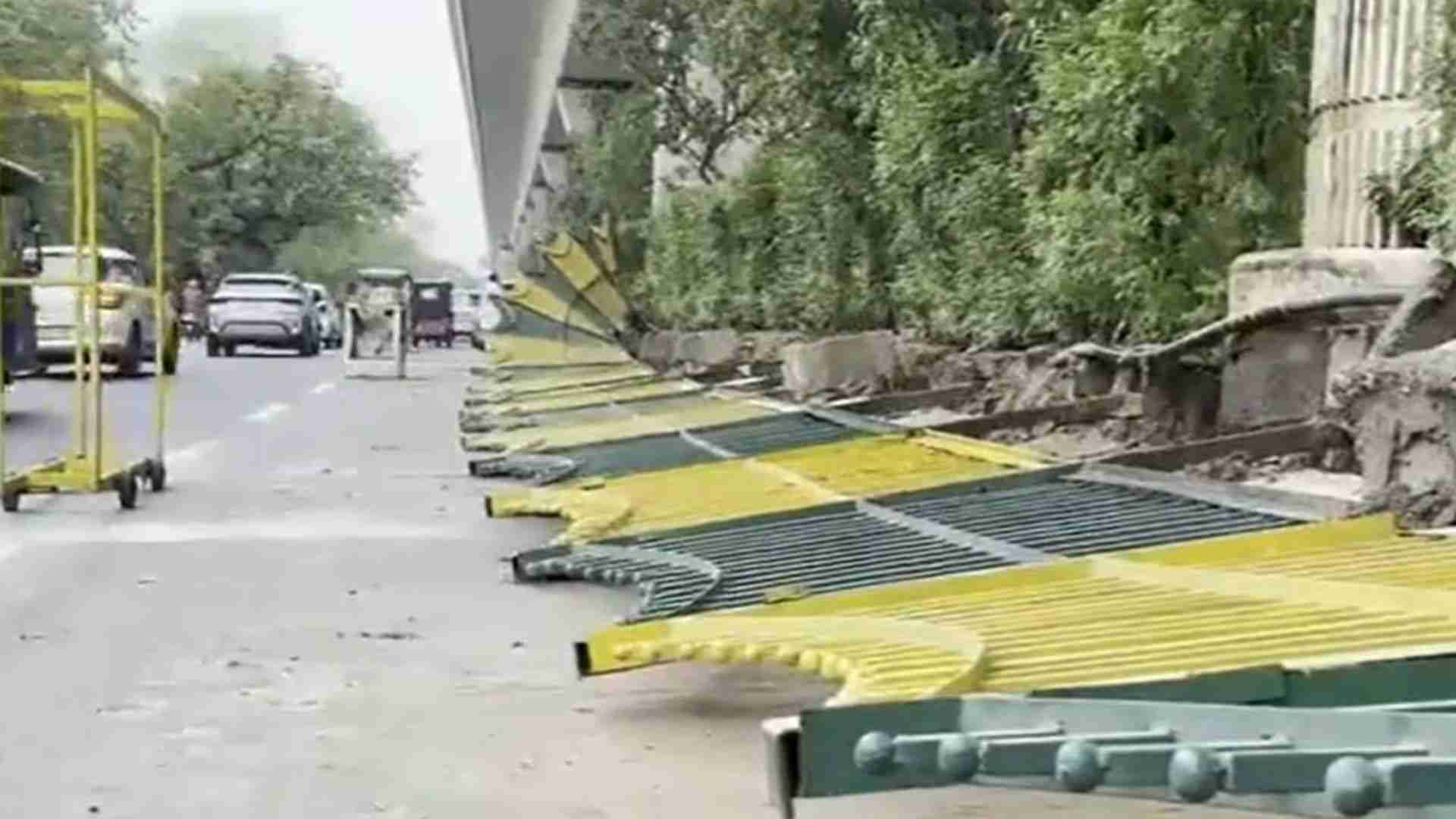 Railings Collapsed In Noida Sector 18