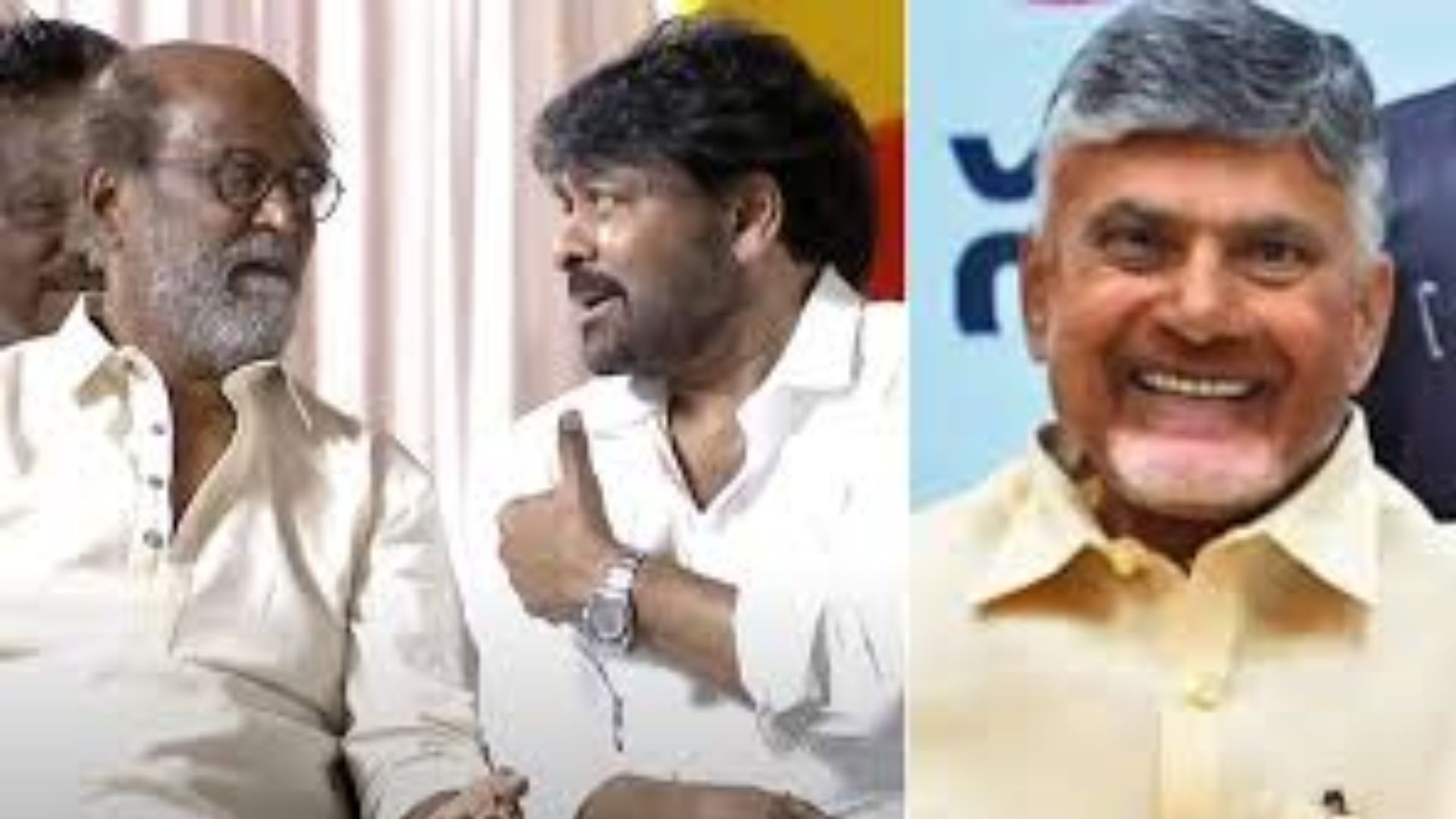 Chiranjeevi, Rajinikanth Join Andhra CM Chandrababu Naidu’s swearing-in ceremony