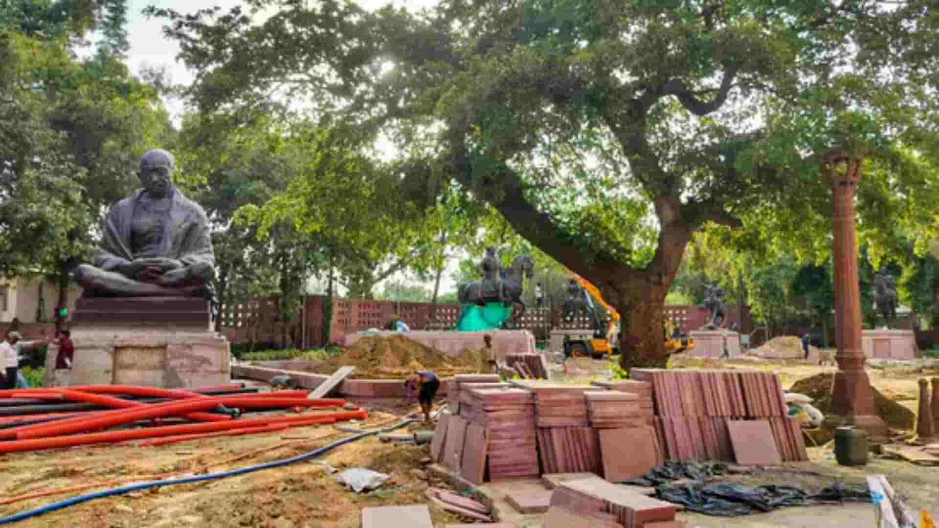 Statues Of Mahatma Gandhi, Chhattrapati Shivaji, BR Ambedkar Relocated Within Parliament, Congress Reacts