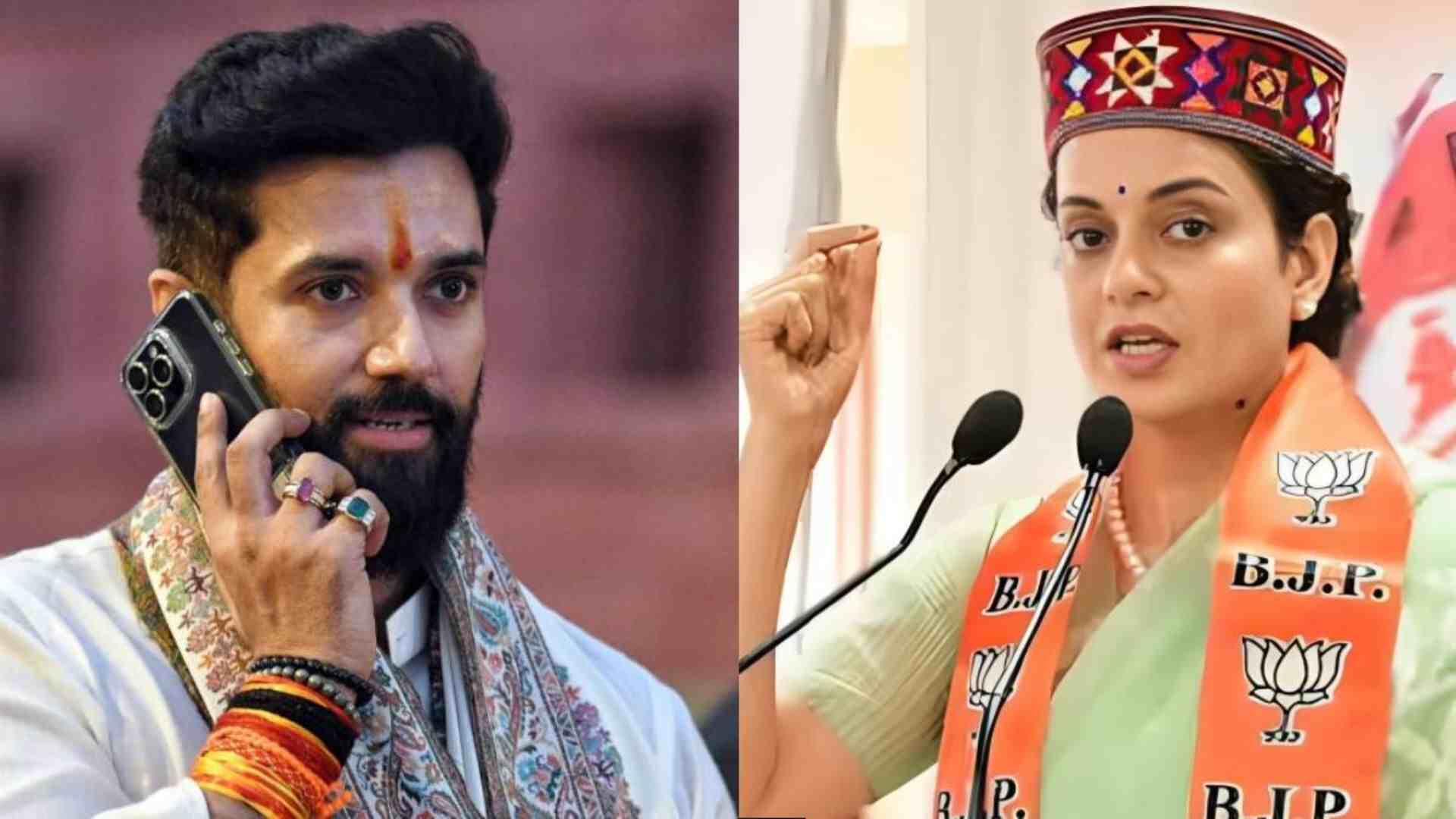 Watch: Former Co-Stars Kangana Ranaut and Chirag Paswan Unite At NDA Parliamentary Meeting