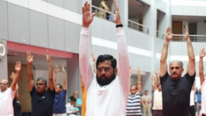 Watch: Maharashtra CM Eknath Shinde Struggles To Perform Yoga