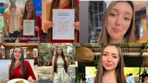 Russian Influencer’s Quest For Indian Husband Goes Viral With QR Code Stunt