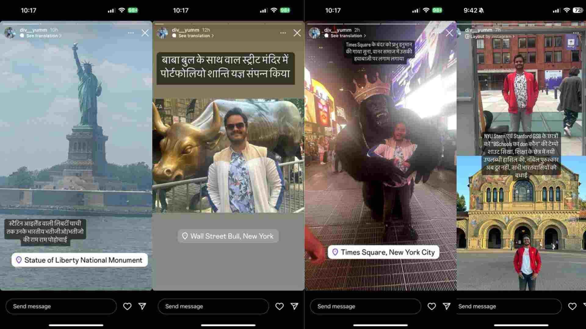 ‘Liberty Chachi’, ‘Baba Bull’: Indian Man’s US Trip Instagram Stories Exhibit Desi Charm