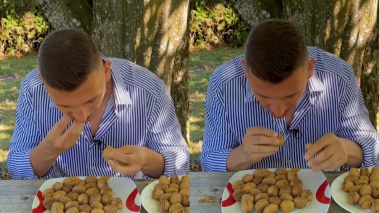 Watch: German Man Breaks World Record By Crushing 44 Walnuts In Just One Minute