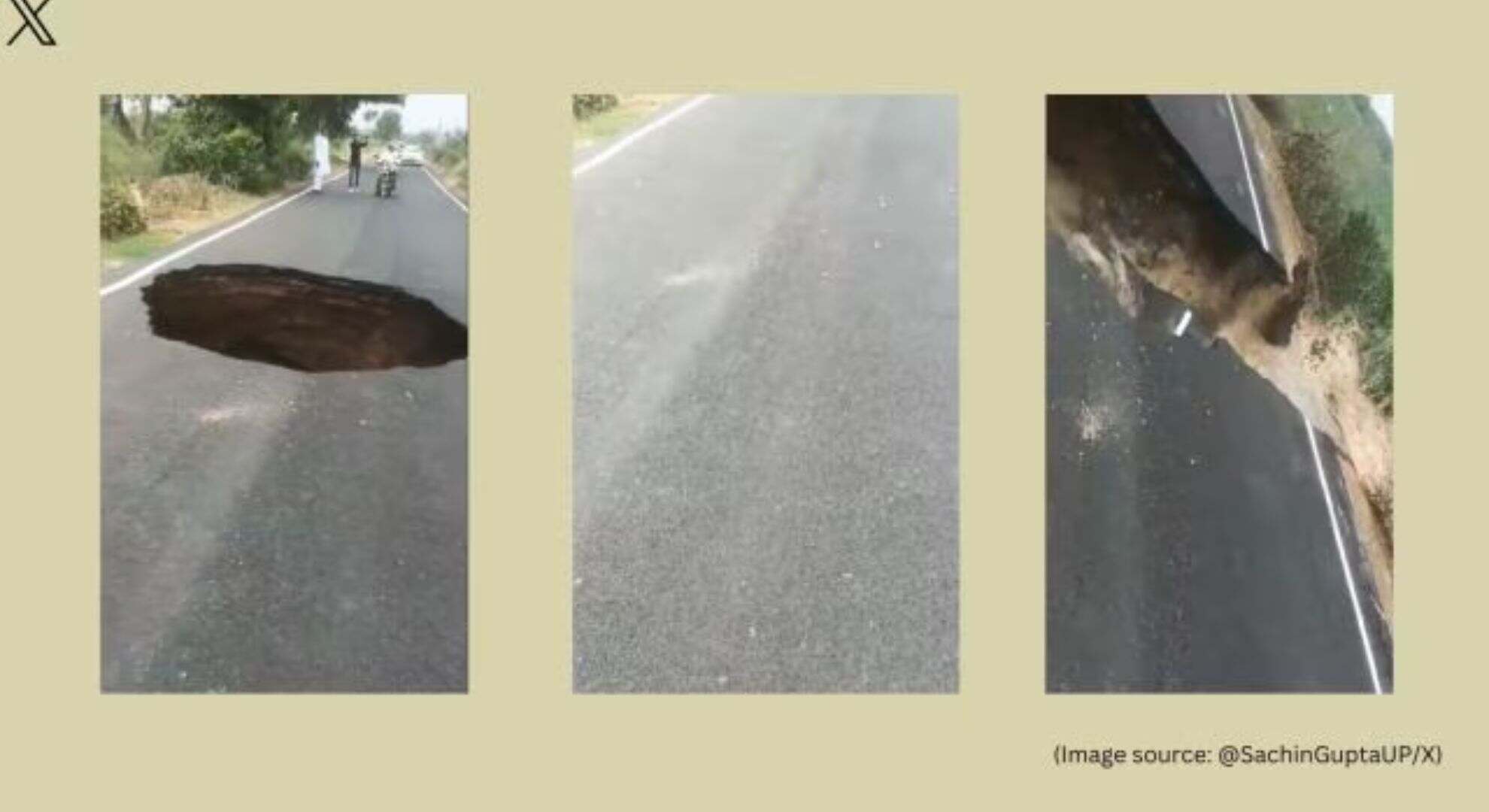 Newly-Built Road Collapses As Canal Floods Fields In Uttar Pradesh, Video Goes Viral