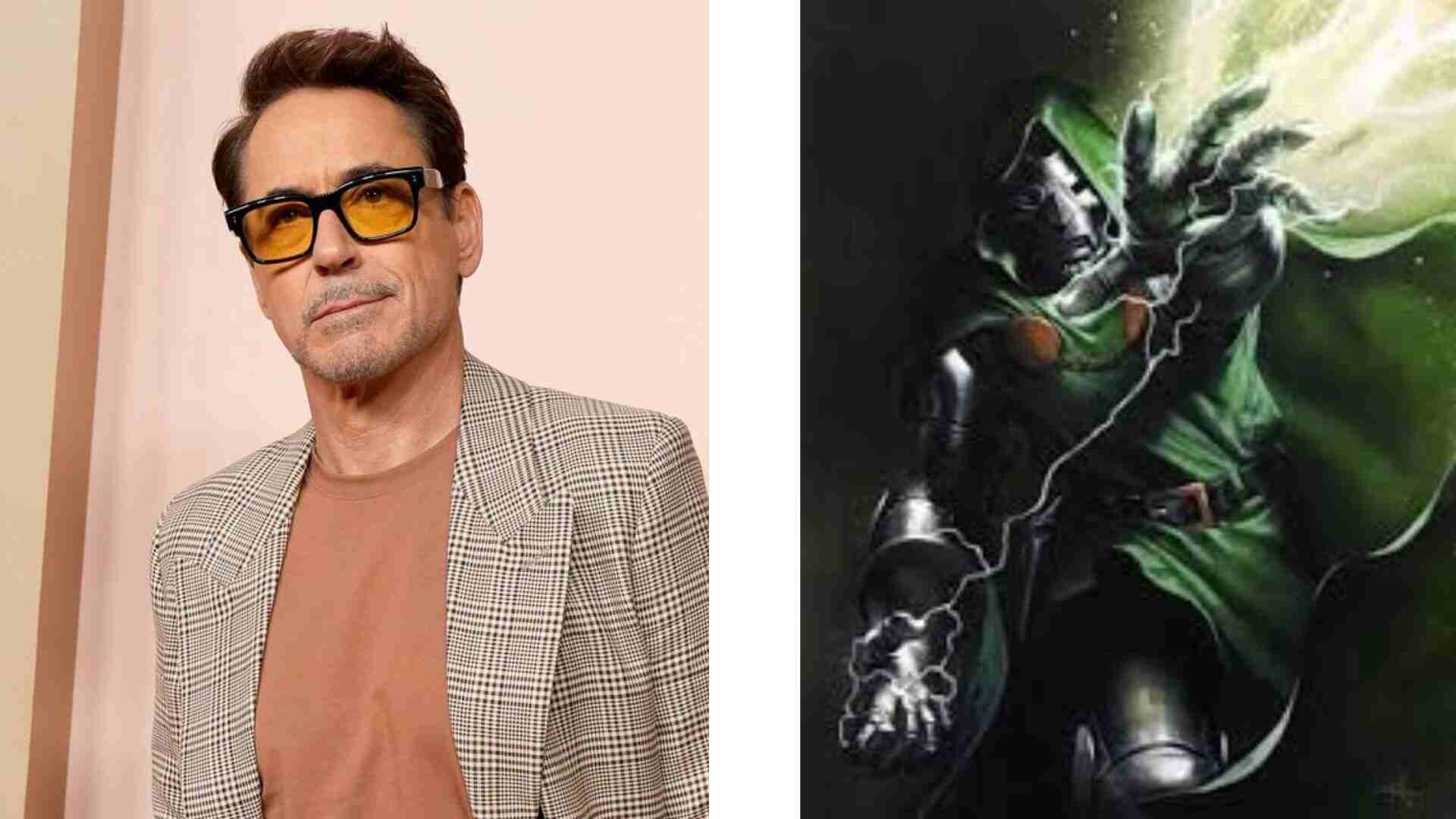 Robert Downey Jr (L), Doctor Doom (R)