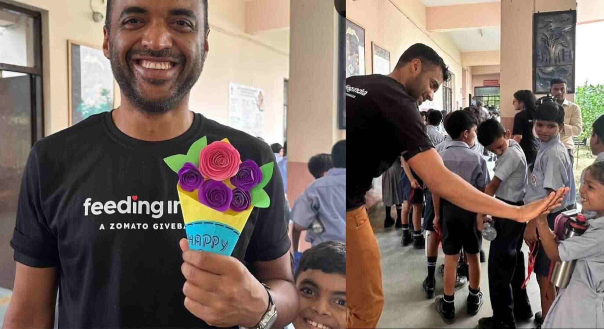 Zomato CEO Deepinder Goyal celebrates 16 years of Zomato with school children, spreading joy and inspiration. (Instagram Images)