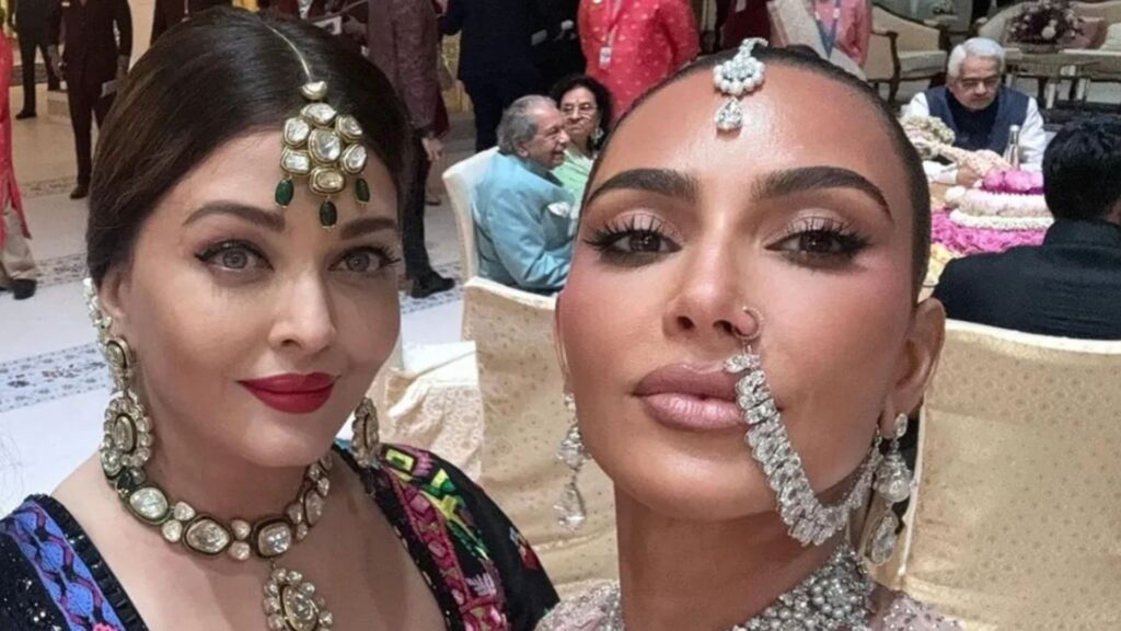 Kim Kardashian Can't Get Enough of Aishwarya Rai At The Ambani Wedding | See Pics