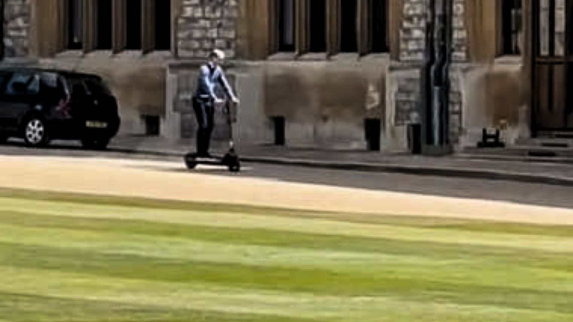 Watch: Prince William Spotted Riding Electric Scooter Into Windsor Castle