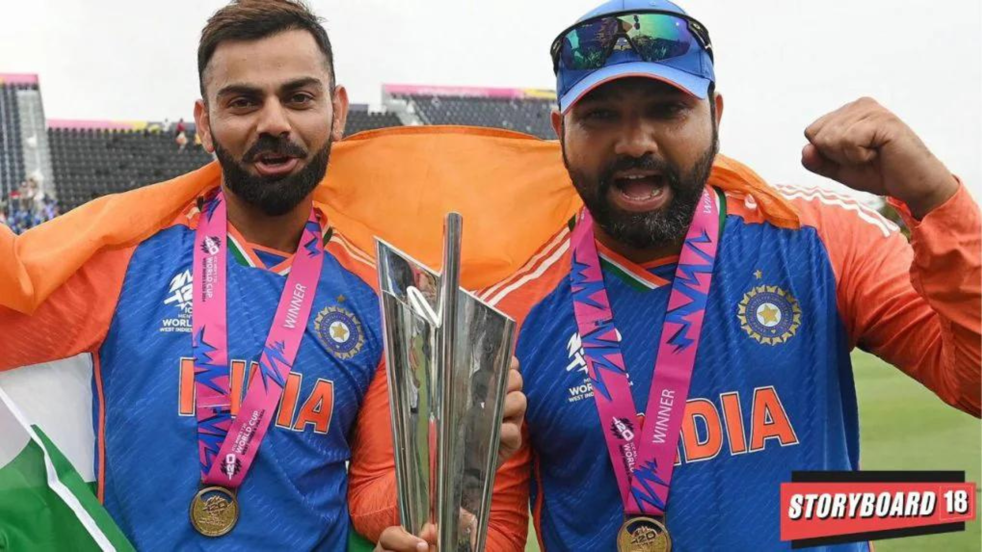 Watch | Rohit Sharma, Virat Kohli Triumphantly Lift T20 World Cup Trophy