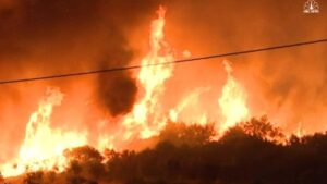 Lightning Sparks Fires On Greek Island Of Thassos