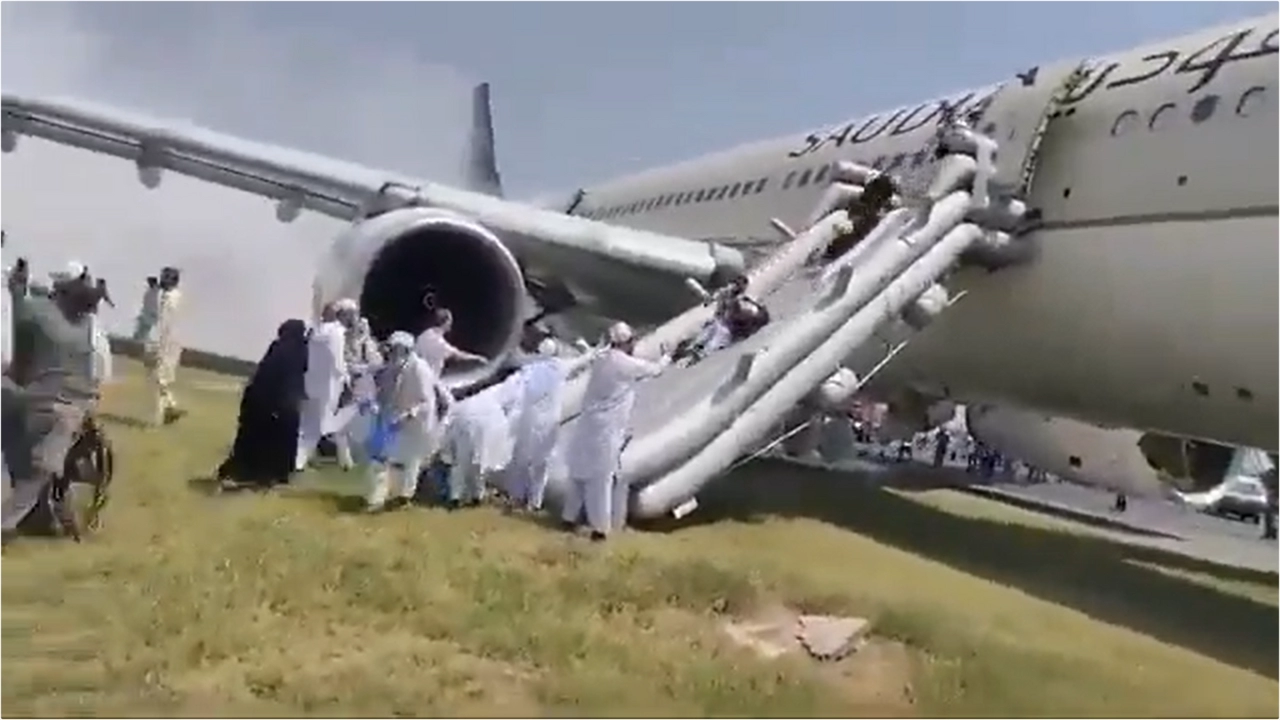 Saudia Flight With 297 Passengers Catches Fire During Peshawar Landing