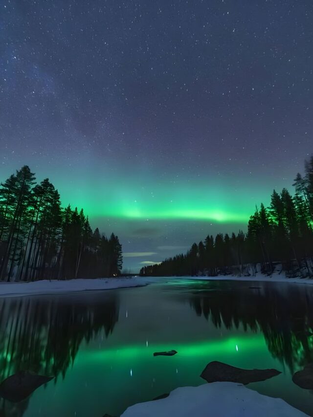 Aurora Lights Glowing In Dreamy Skies