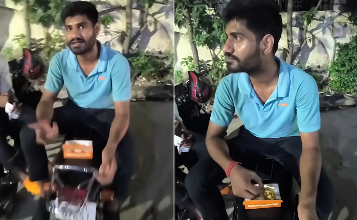 'Can't Resist Food' Proved True: Ola Food Delivery Agent Caught Eating Customer's Order - WATCH