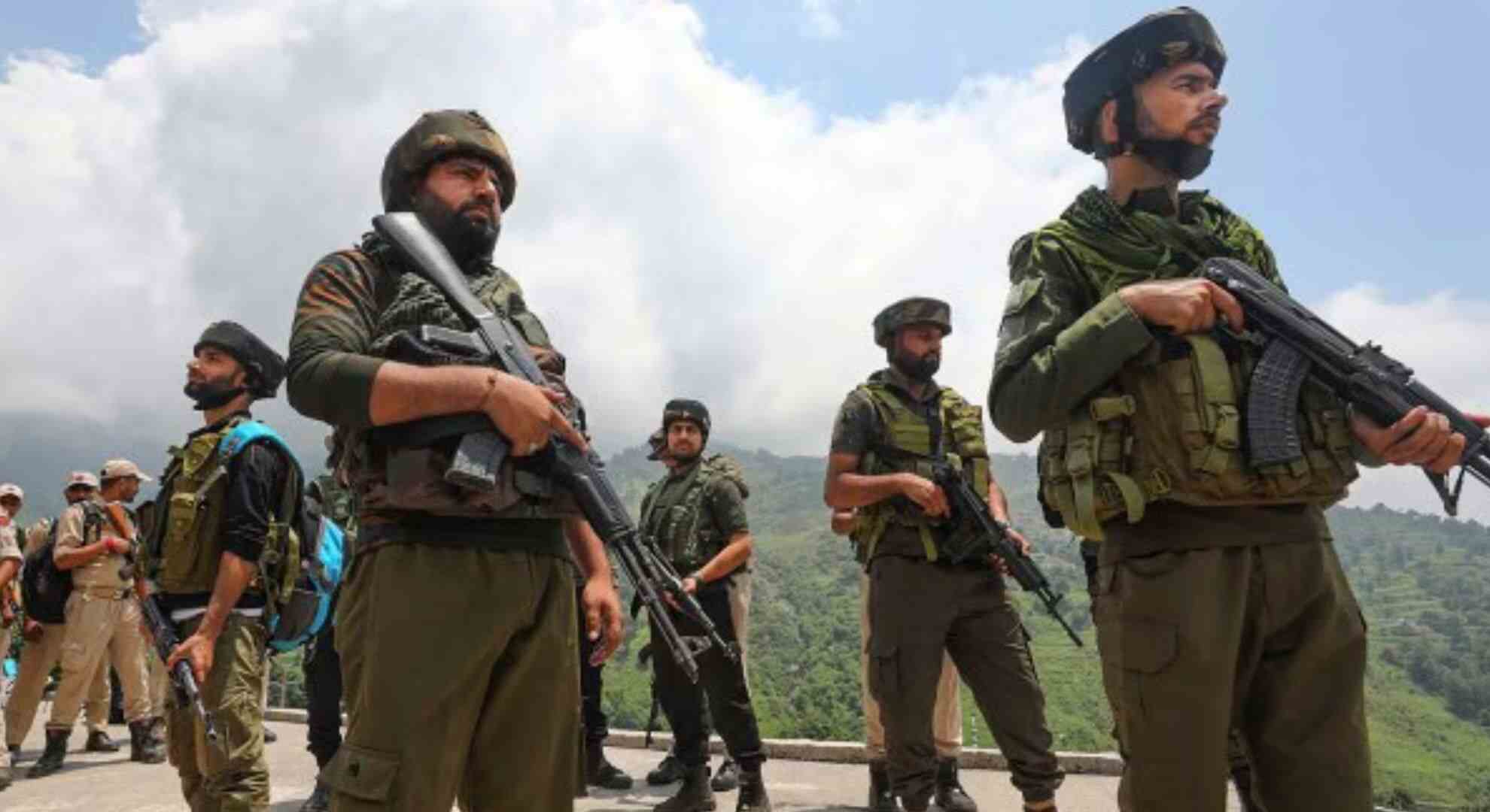 Jammu and Kashmir Police and Special Operations Group (SOG) personnel conducted a counter-terror operation following a terrorist attack on an Indian Army convoy in Kathua district on Tuesday, June 9, 2024. (PTI)