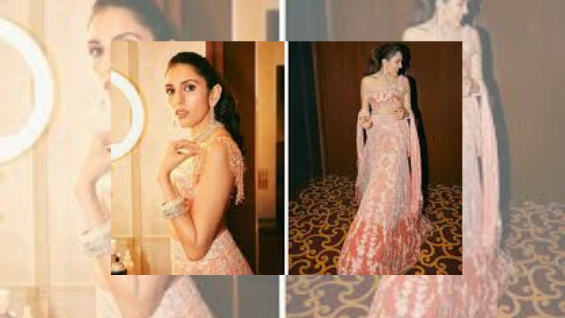 Shloka Mehta Dazzles: Custom Peach Lehenga Inspired By ‘Bole Chudiyan’ At The Ambani’s Sangeet