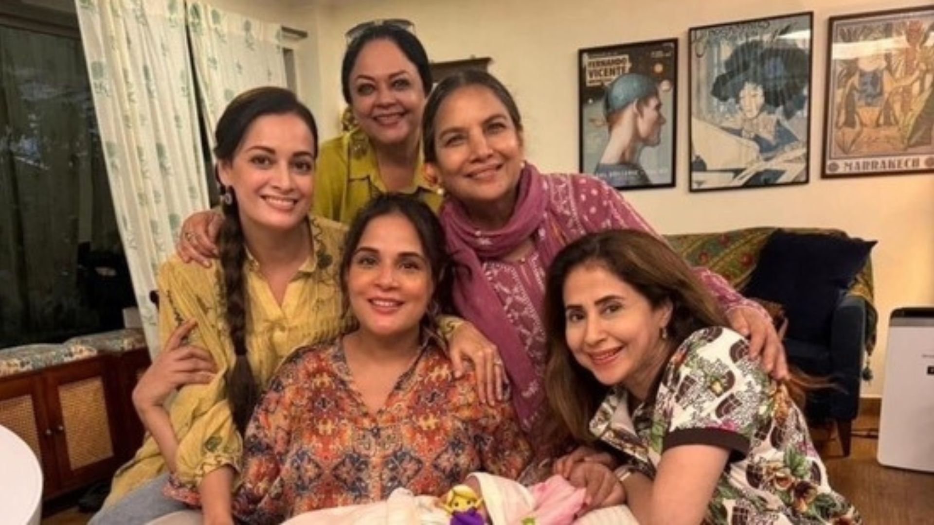 Shabana Azmi, Dia Mirza, And Others Visit Richa Chadha’s Newborn