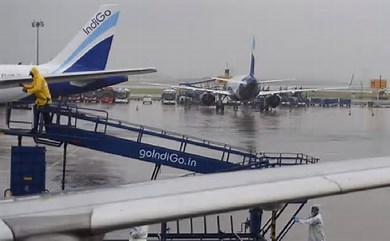 Delhi Rains Cause Flight Diversions at IGI Airport