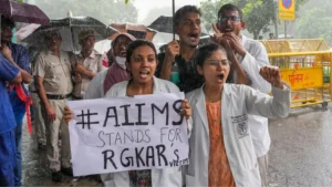 AIIMS Delhi Doctors Protest With OPD Services Outside Health Ministry For Kolkata Doctor’s Rape Murder