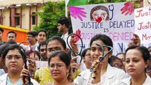 AGMC Resident Doctors Protest PGT Doctor’s Murder At RG Kar Medical College