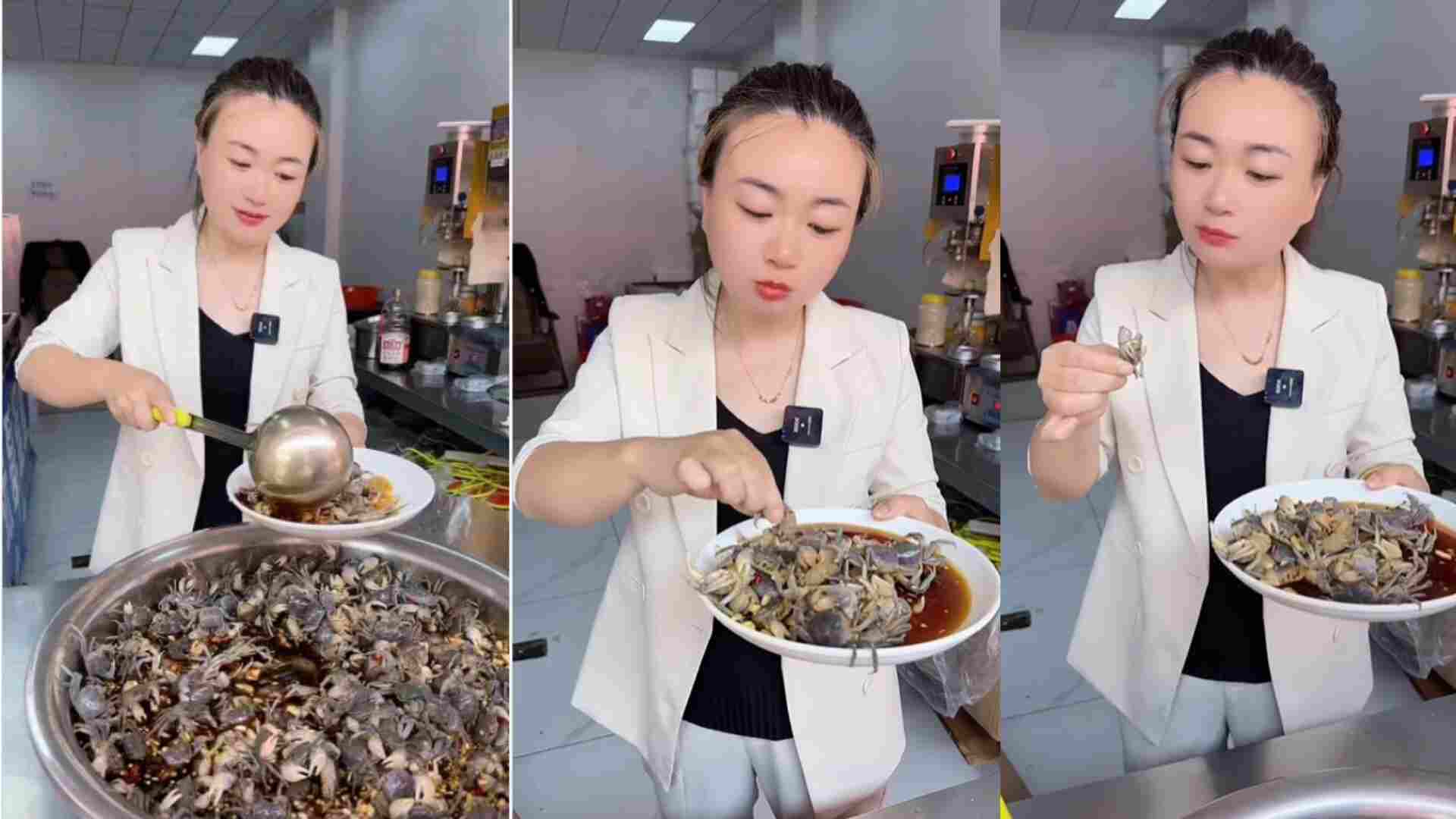 'Bizarre And Gross': Internet Reacts To Viral Video Of Woman Eating Live Crab