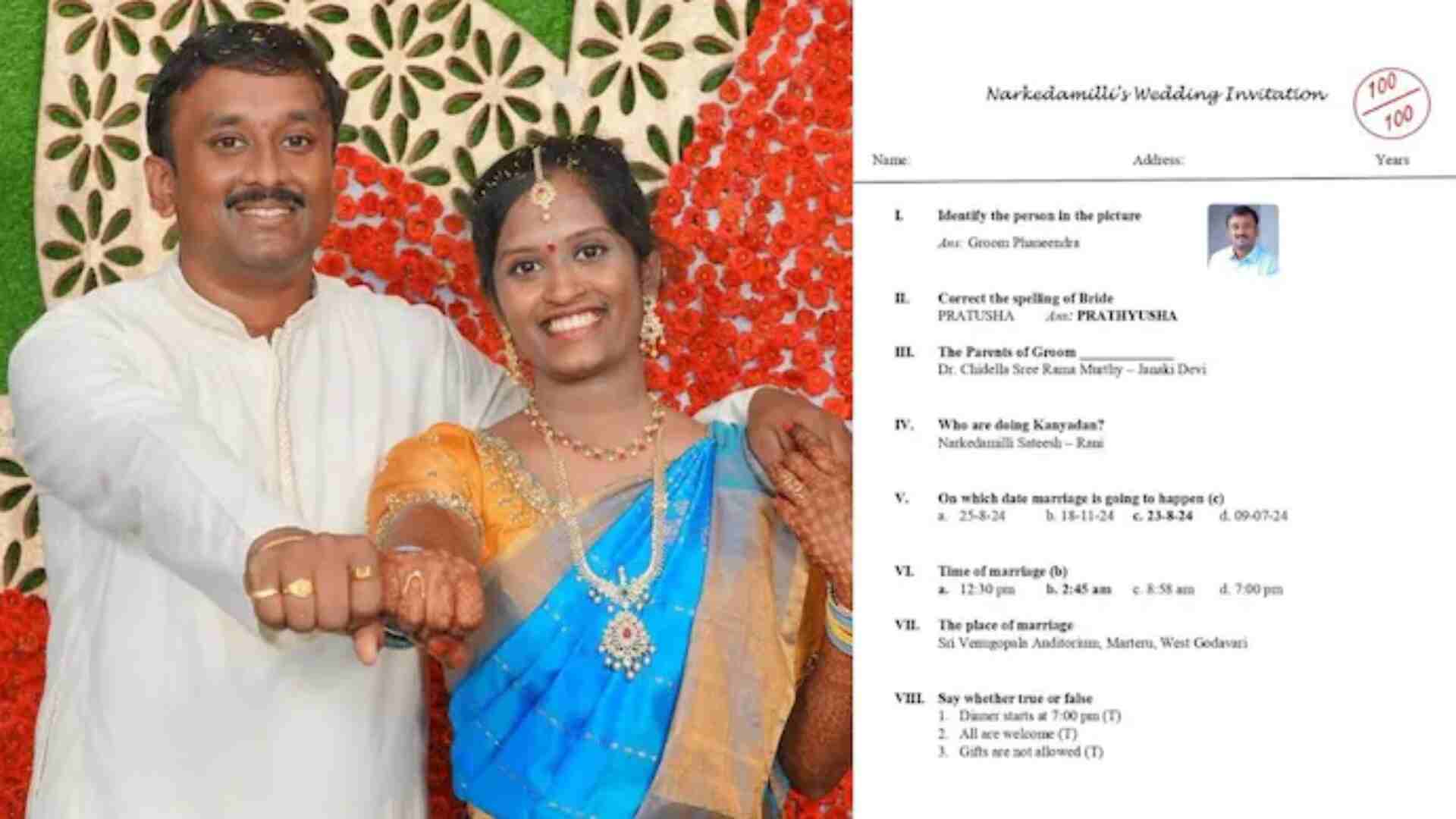 Watch: Andhra Pradesh Couple's Question Paper Wedding Invite Wows Internet