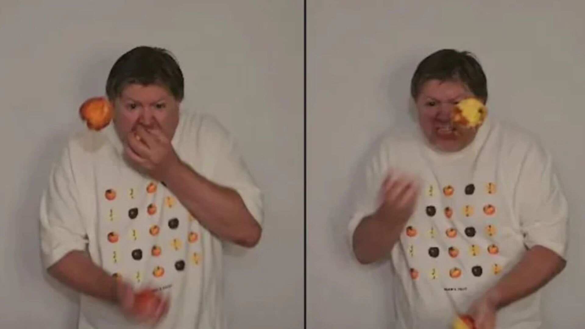 Watch: Man Eats Apples Midair While Juggling | Viral Video