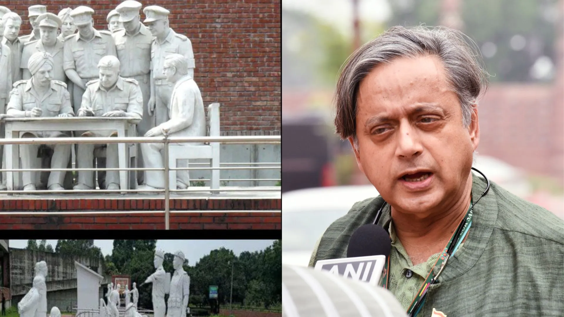 Congress MP Shashi Tharoor claims statues at Bangladesh’s 1971 Liberation War memorial were vandalized, but the allegation is disputed.