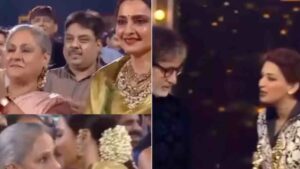 Rekha Runs to Hug Jaya As Amitabh Wins Best Actor Award