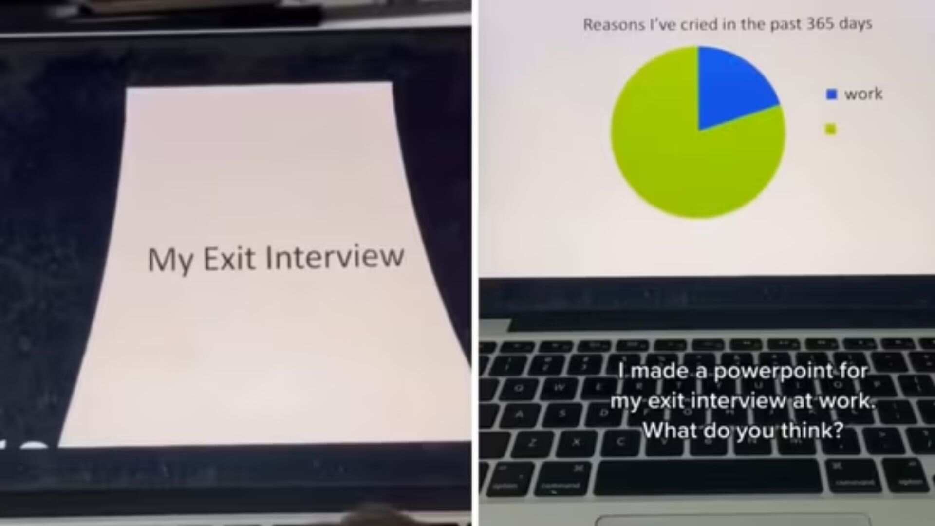 Woman Criticizes Workplace With Powerpoint Presentation On Mental Health During Exit Interview | Watch