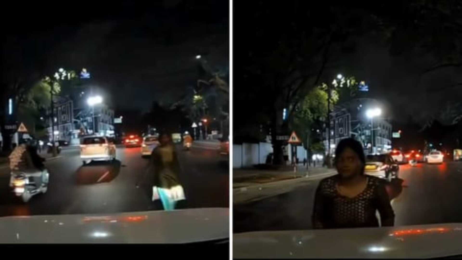 Video: Woman Stages Accident By Jumping In Front Of Car In Bengaluru