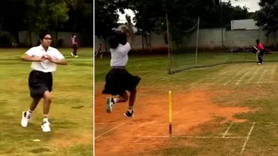 Young Girl's Spot-On Imitation Of Jasprit Bumrah's Bowling