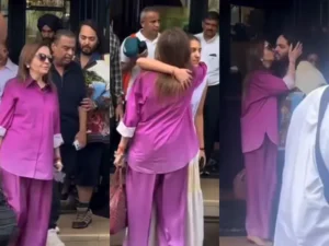 Nita Ambani’s Emotional Farewell To Son Anant And Daughter-In-Law Radhika In Paris