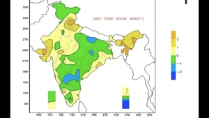 Map of India showing regions affected by water scarcity and climate change.