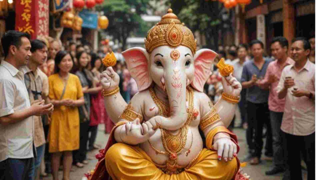 AI Generated image of ganpati bappa in china 